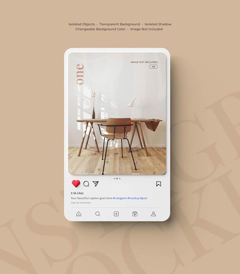 موکاپ پست اینستاگرام با طراحی مینیمال