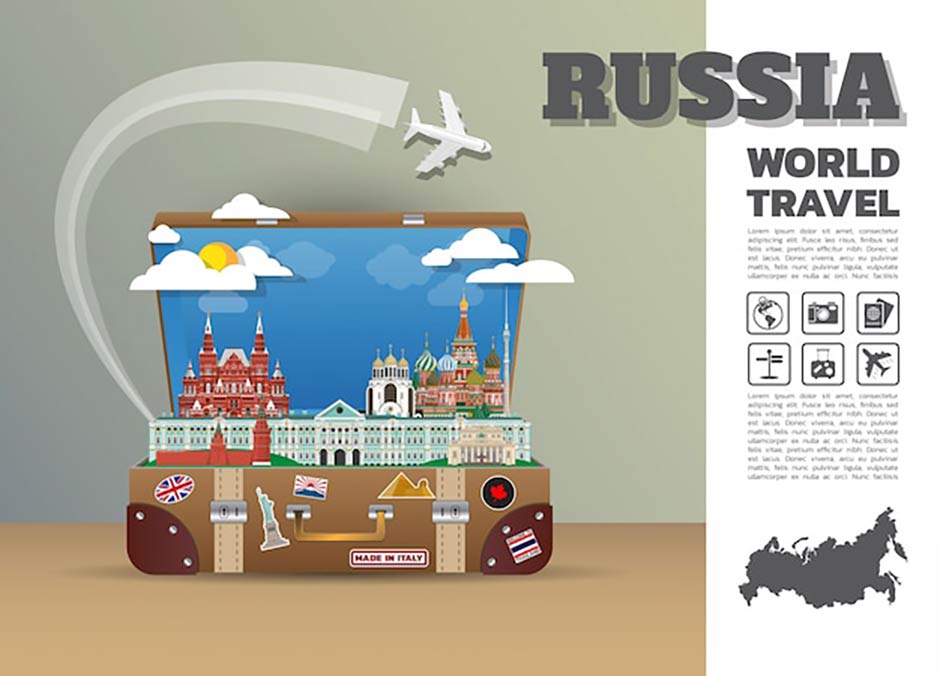 پوستر گرافیکی سفر به روسیه