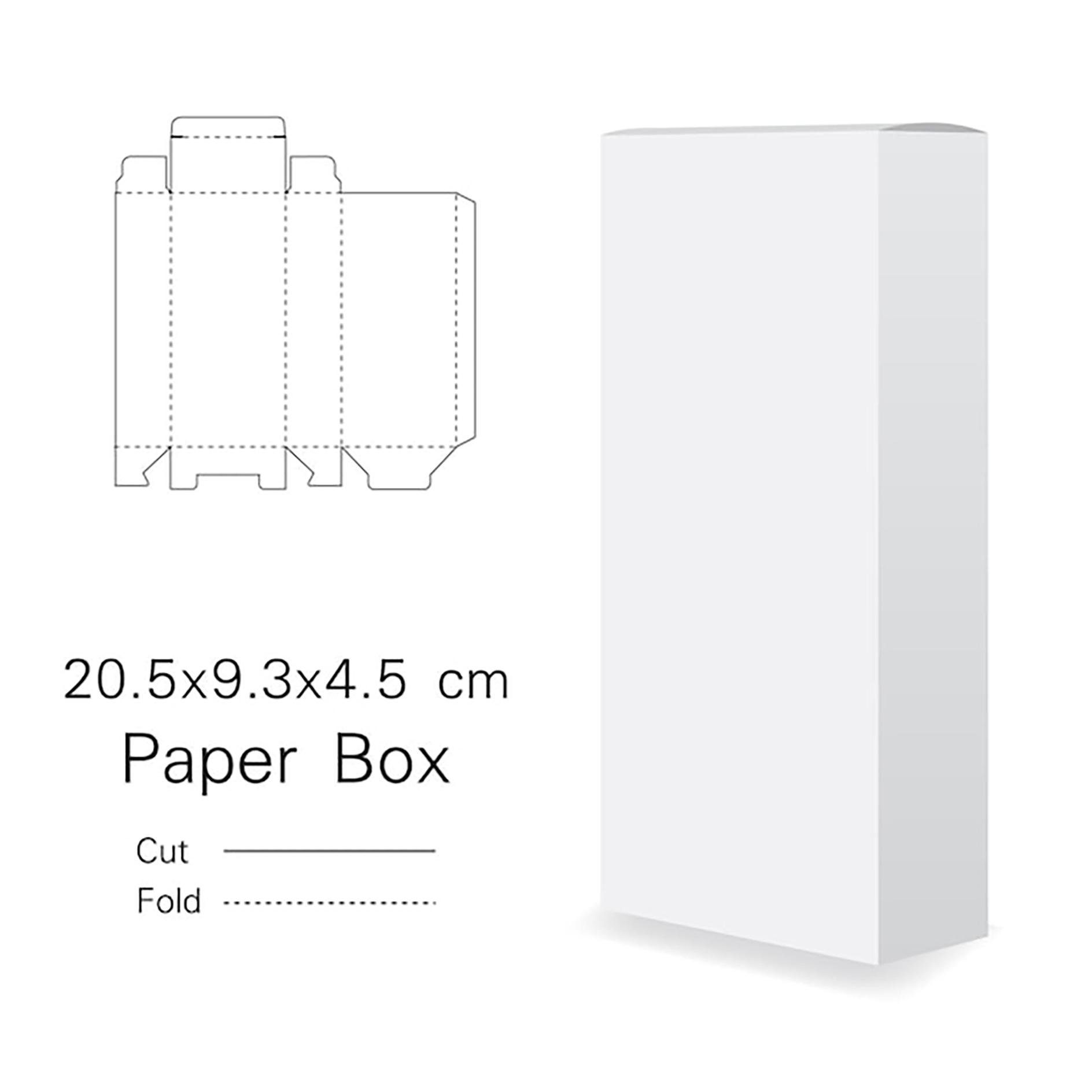 موکاپ جعبه بسته بندی عمودی به همراه سایز و اندازه