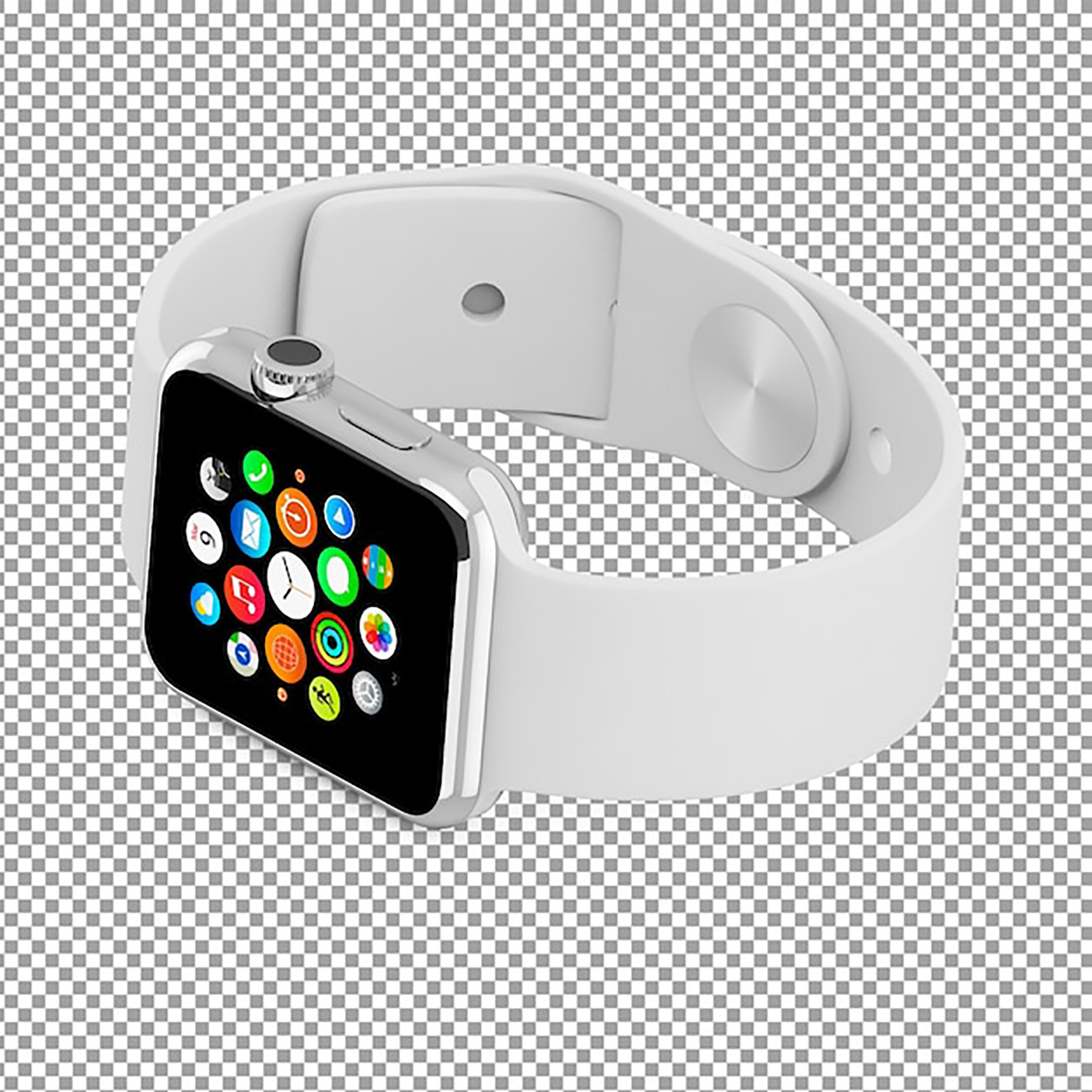سه بعدی ساعت آی واچ اپل با بند سفید رنگ