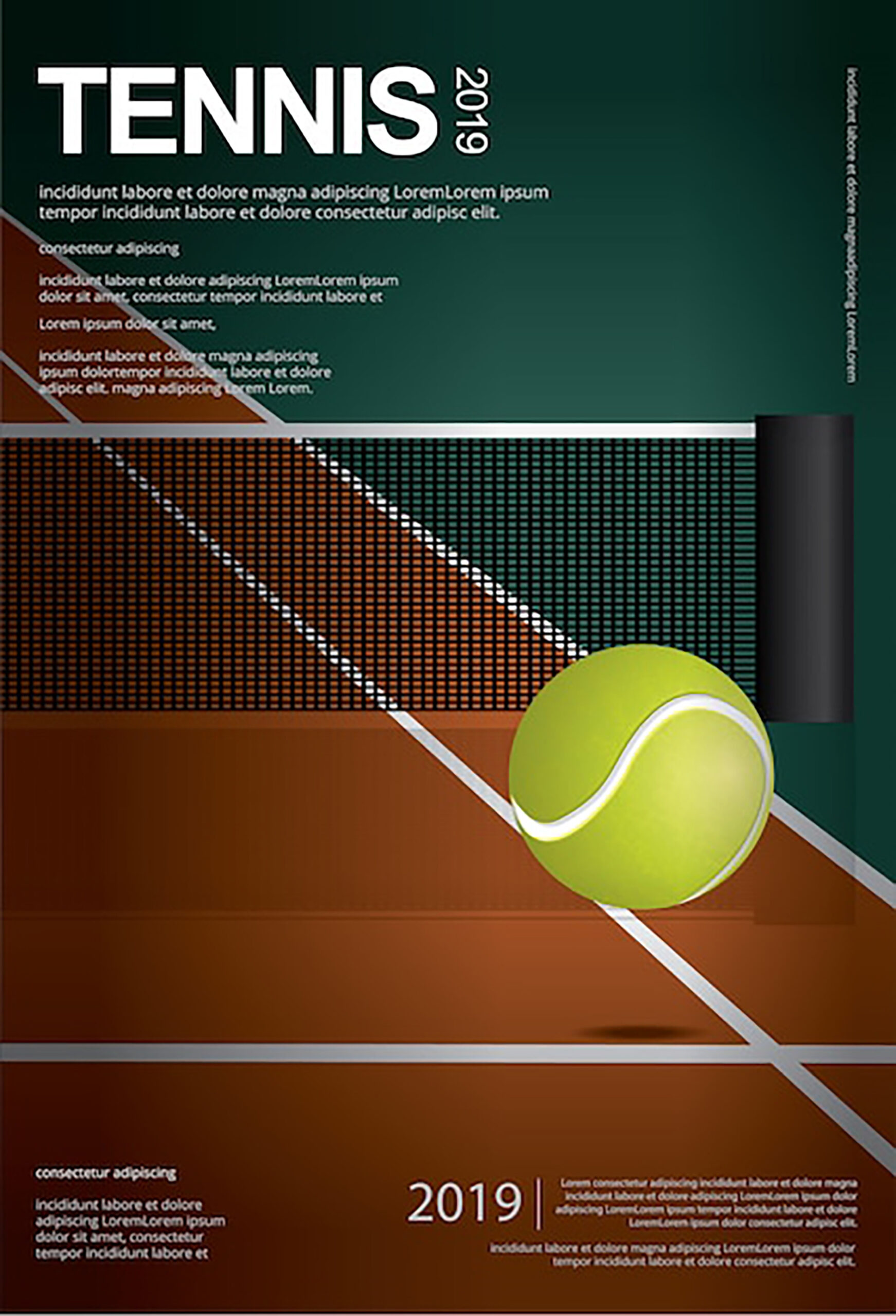 پوستر معرفی ورزش تنیس با متن های آماده انگلیسی