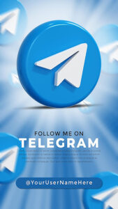 استوری معرفی آیدی تلگرام با تصویر سه بعدی