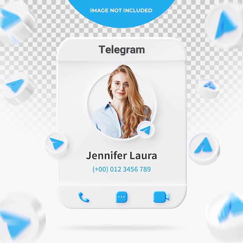 تصویر سه بعدی معرفی کانال تلگرام